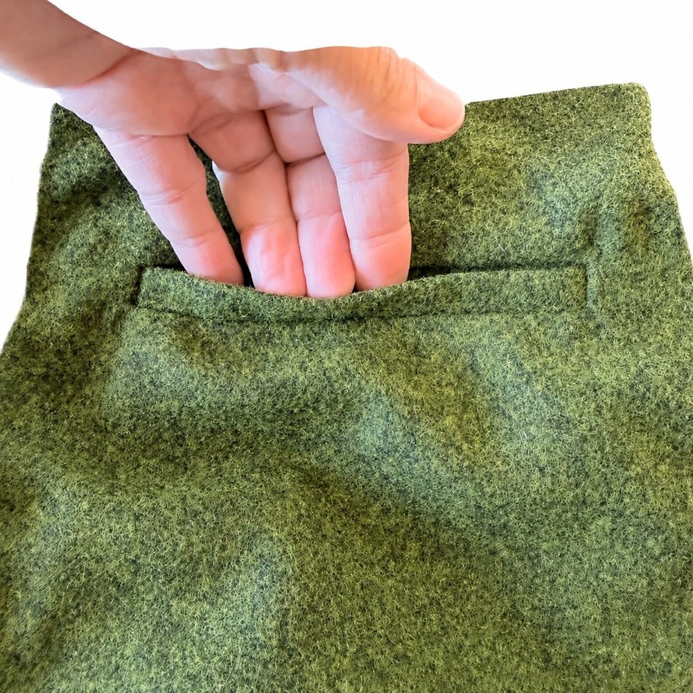 COS Women Green Boiled Wool Blend Wide Leg Cropped Trousers Pants EUR 32 US 2 - Picture 3 of 10